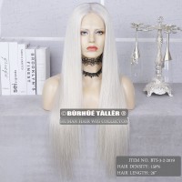 4 Wig Types Optional platinum blonde silky straight human hair wig